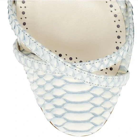 Manolo Blahnik Paloma 105 blue degrade snake sandals - Picture 2 of 9